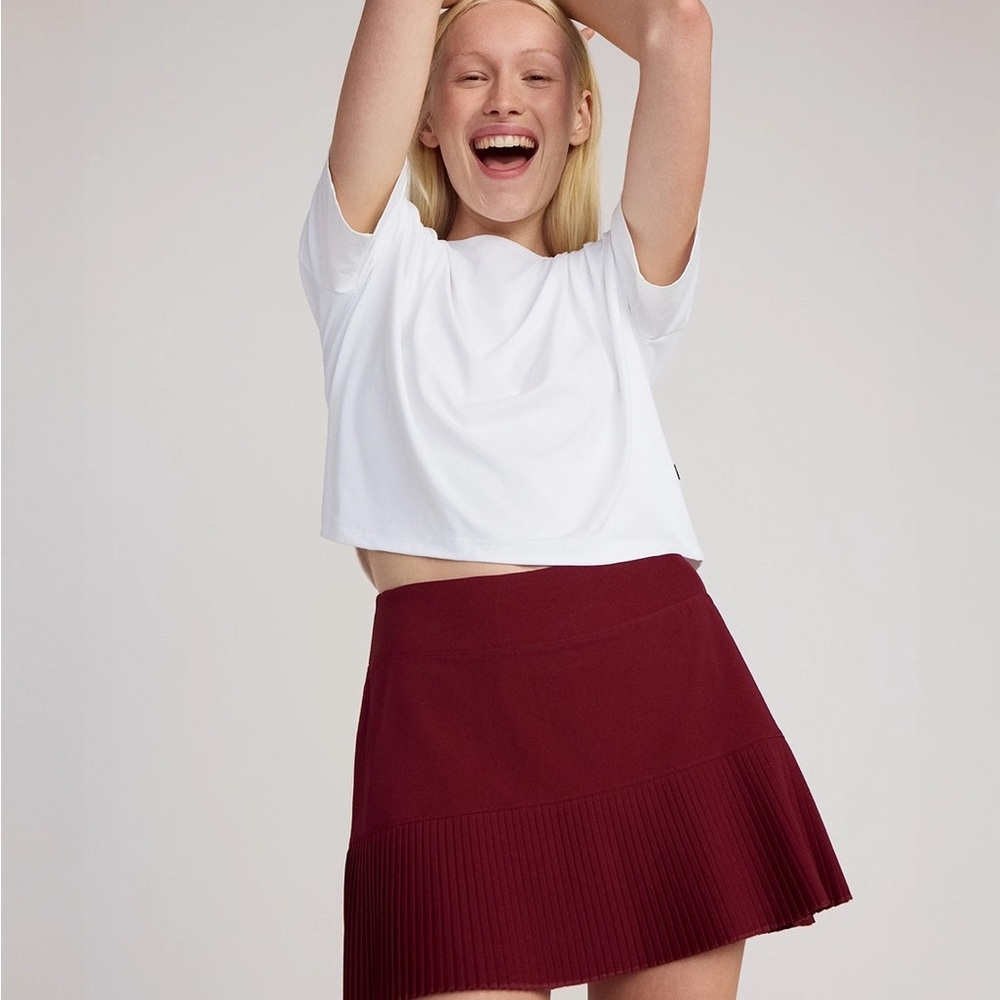 NWT -The Pleated Built-In Liner GRS Certified Recycled Poly Skort